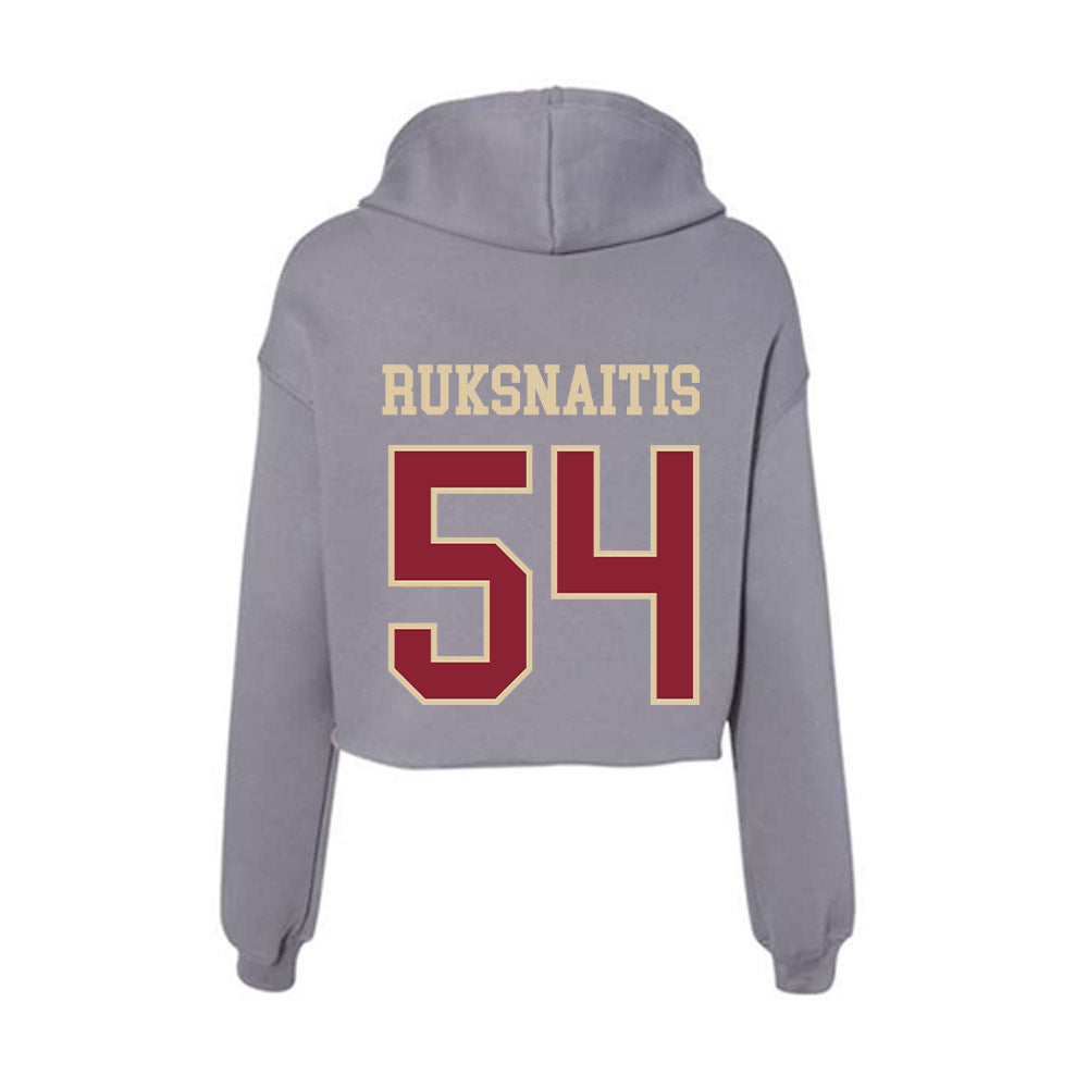 Boston College - NCAA Football : Dean Ruksnaitis - Women's Crop Fleece Hoodie-1