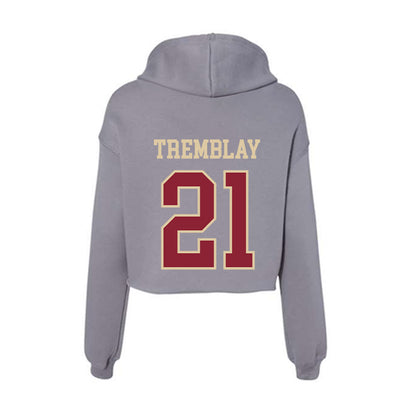 Boston College - NCAA Women's Ice Hockey : Maxim Tremblay - Women's Crop Fleece Hoodie-1