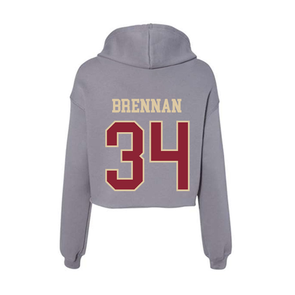 Boston College - NCAA Football : Duke Brennan - Women's Crop Fleece Hoodie-1