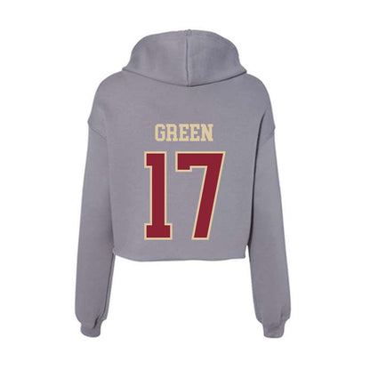 Boston College - NCAA Football : Dajon Green - Women's Crop Fleece Hoodie-1