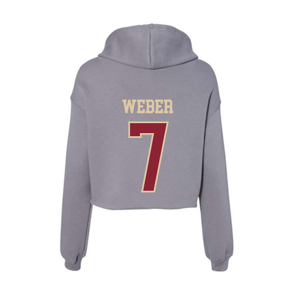Boston College - NCAA Women's Field Hockey : Melea Weber - Women's Crop Fleece Hooded Sweatshirt-1