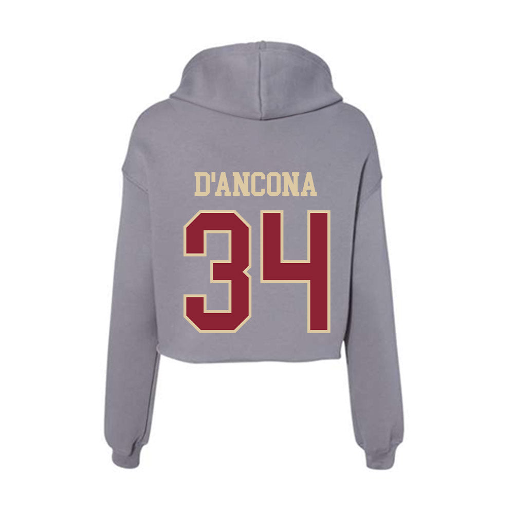 Boston College - NCAA Baseball : Luke D'Ancona - Women's Crop Fleece Hoodie-1
