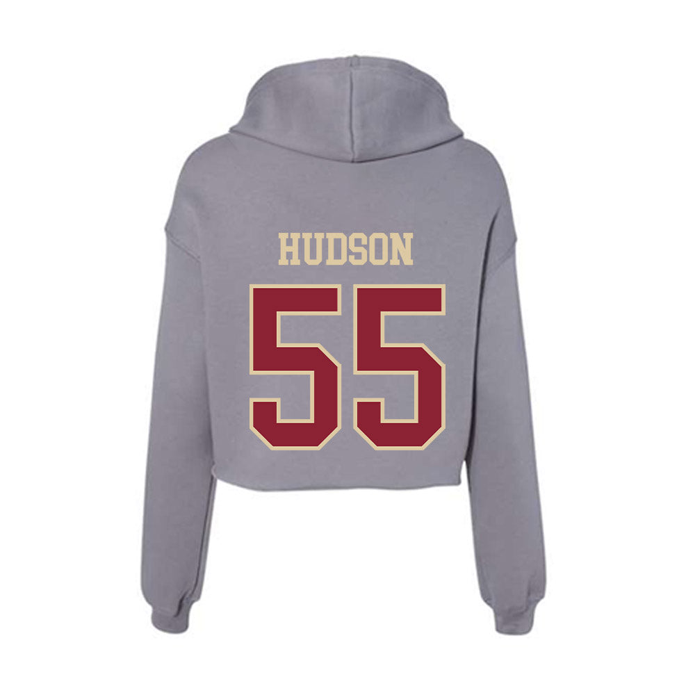 Boston College - NCAA Football : Christian Hudson - Women's Crop Fleece Hoodie-1