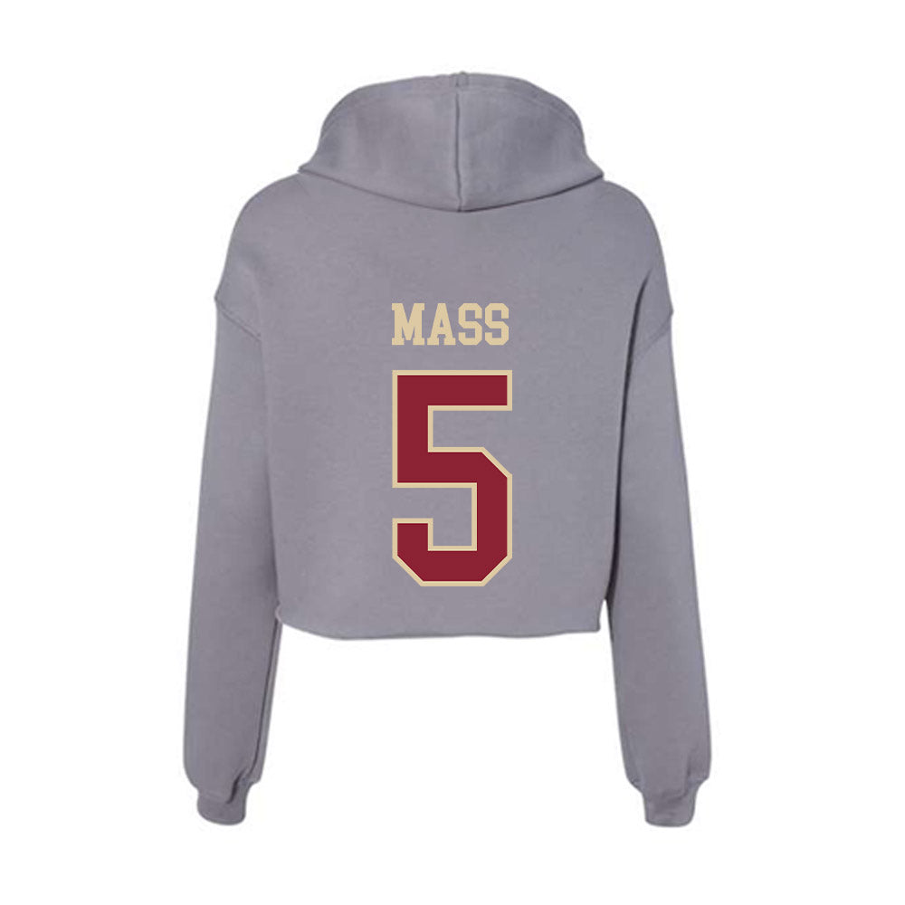 Boston College - NCAA Baseball : John Mass - Women's Crop Fleece Hoodie-1