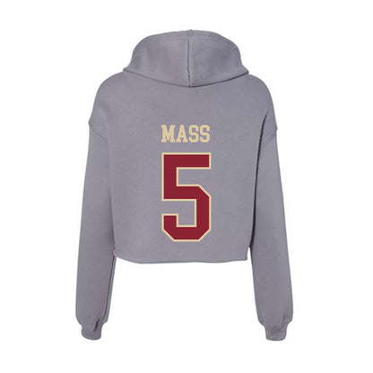 Boston College - NCAA Baseball : John Mass - Women's Crop Fleece Hoodie-1