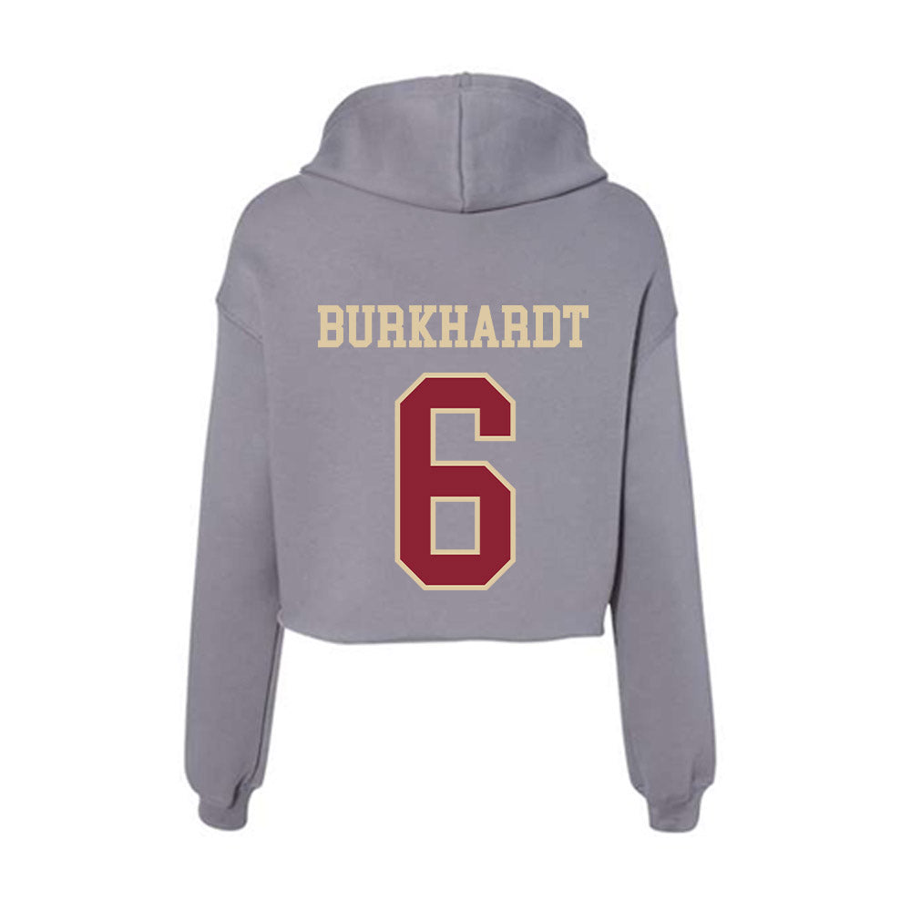 Boston College - NCAA Men's Soccer : Jack Burkhardt - Women's Crop Fleece Hooded Sweatshirt-1