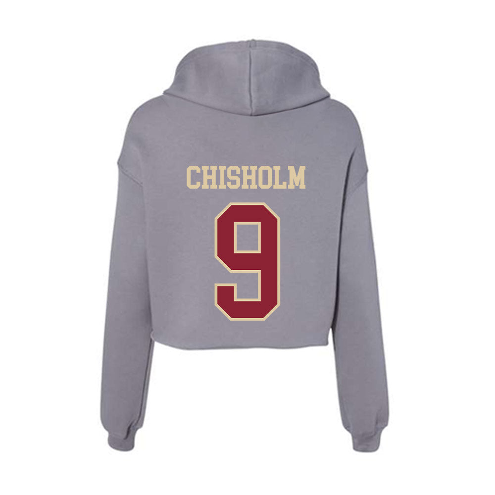 Boston College - NCAA Women's Field Hockey : Caroline Chisholm - Women's Crop Fleece Hooded Sweatshirt-1