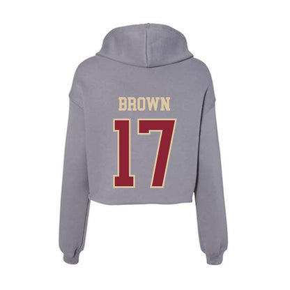 Boston College - NCAA Men's Soccer : Russell Brown - Women's Crop Fleece Hoodie-1
