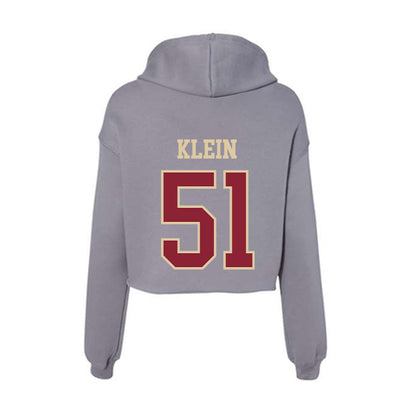 Boston College - NCAA Football : Steve Klein - Women's Crop Fleece Hooded Sweatshirt-1