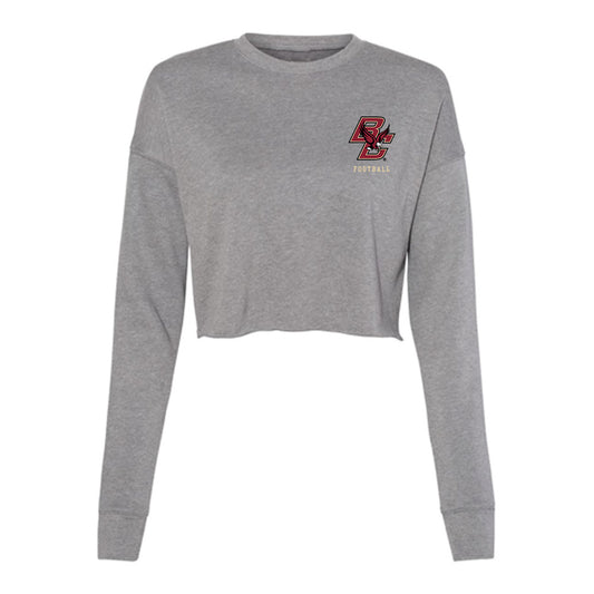 Boston College - NCAA Football : Steve Klein - Women's Cropped Crew Fleece-0