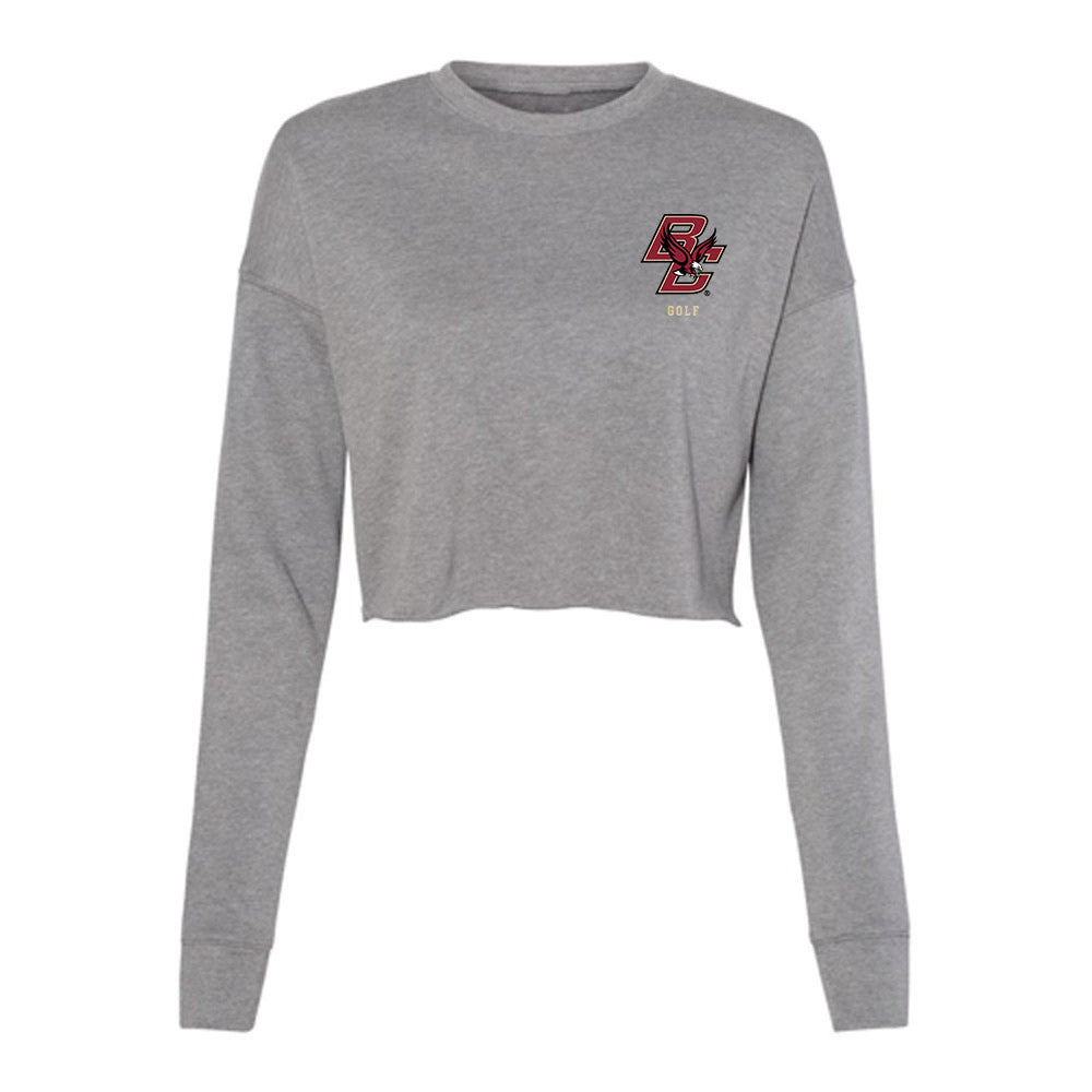 Boston College - NCAA Men's Golf : Connor Chisum - Women's Cropped Crew Fleece-0