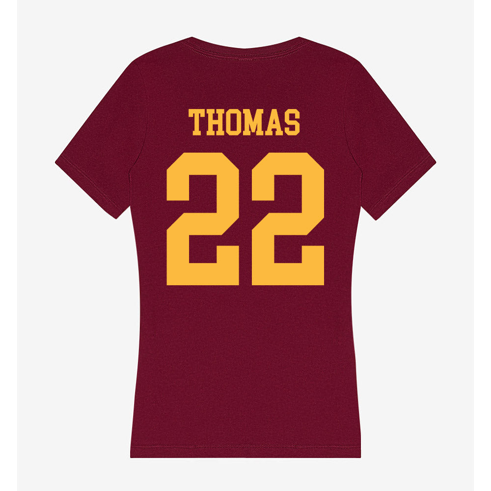 Minnesota - NCAA Football : Jaron Thomas - Women's V-Neck T-Shirt-1