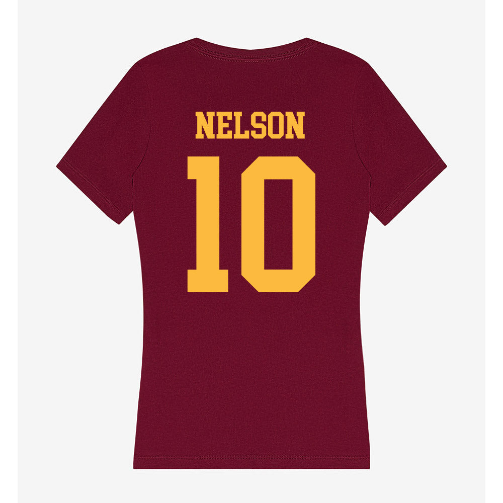Minnesota - NCAA Women's Ice Hockey : Jamie Nelson - Women's V-Neck T-Shirt-1
