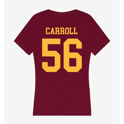 Minnesota - NCAA Football : Brett Carroll - Women's V-Neck T-Shirt-1