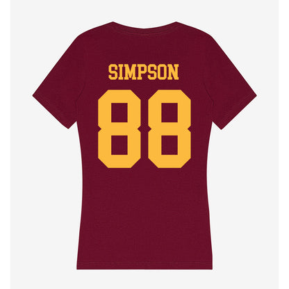 Minnesota - NCAA Football : Jacob Simpson - Women's V-Neck T-Shirt-1
