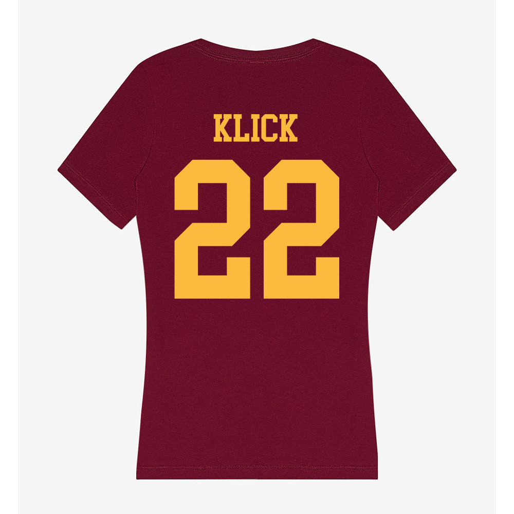 Minnesota - NCAA Women's Basketball : Kennedy Klick - Women's V-Neck T-Shirt-1