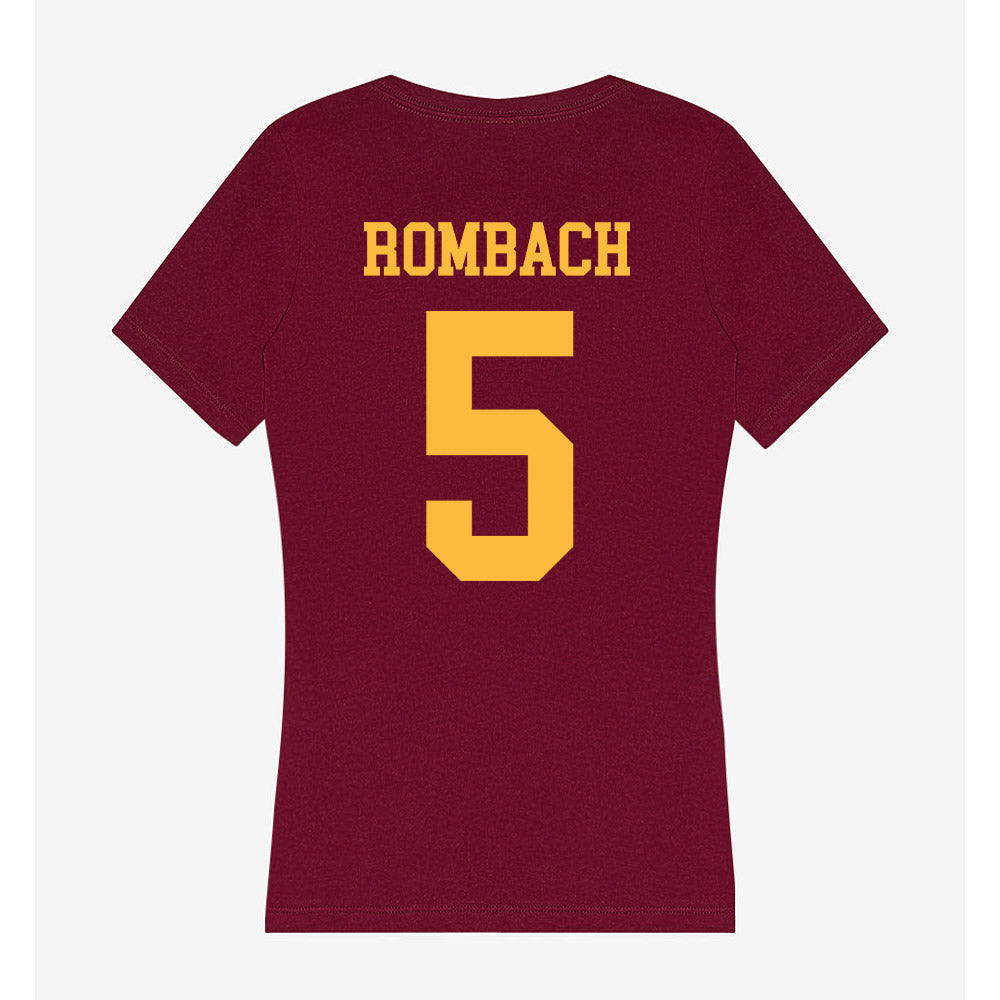 Minnesota - NCAA Men's Ice Hockey : Jacob Rombach - Women's V-Neck T-Shirt-1