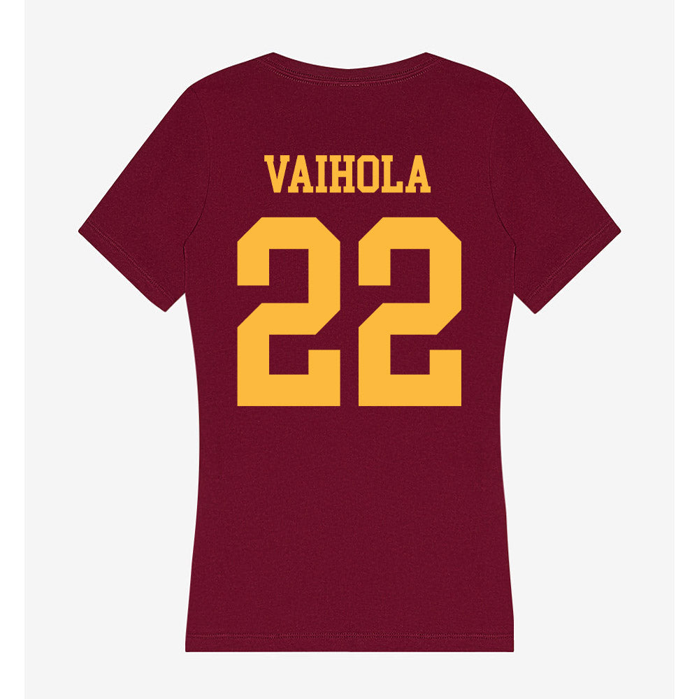 Minnesota - NCAA Men's Basketball : Robert Vaihola - Women's V-Neck T-Shirt-1