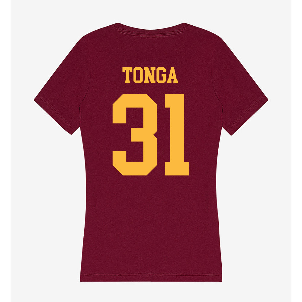 Minnesota - NCAA Women's Basketball : Finau Tonga - Women's V-Neck T-Shirt-1