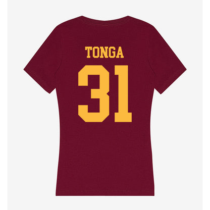 Minnesota - NCAA Women's Basketball : Finau Tonga - Women's V-Neck T-Shirt-1