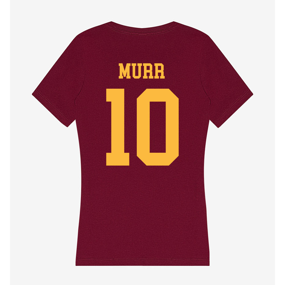 Minnesota - NCAA Men's Ice Hockey : Evan Murr - Women's V-Neck T-Shirt-1