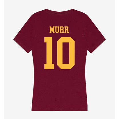 Minnesota - NCAA Men's Ice Hockey : Evan Murr - Women's V-Neck T-Shirt-1