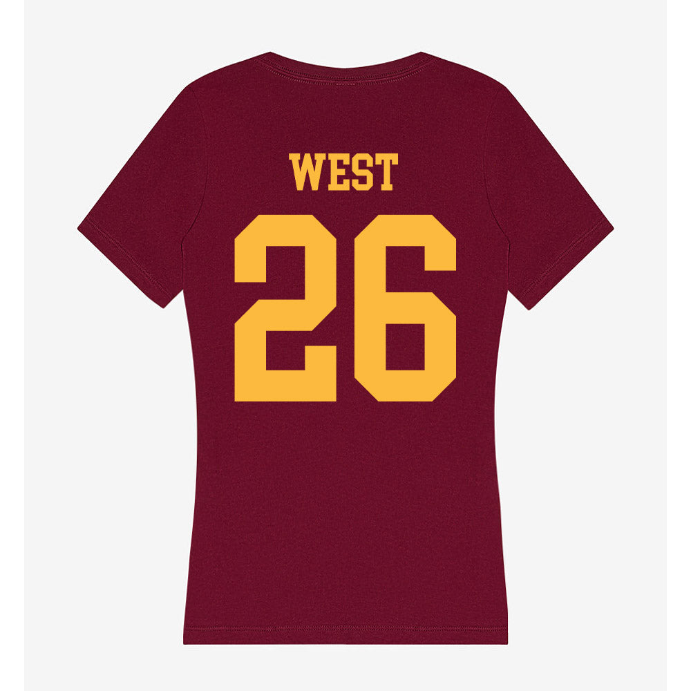 Minnesota - NCAA Football : Elisha West - Women's V-Neck T-Shirt-1