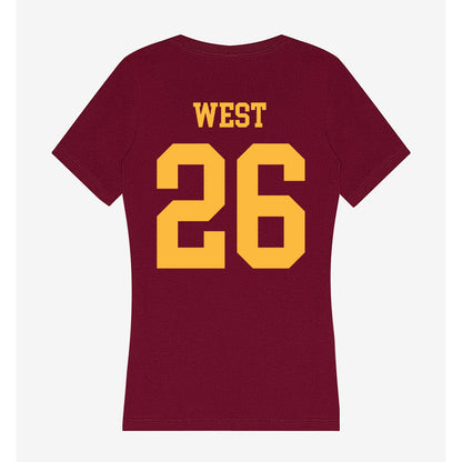 Minnesota - NCAA Football : Elisha West - Women's V-Neck T-Shirt-1