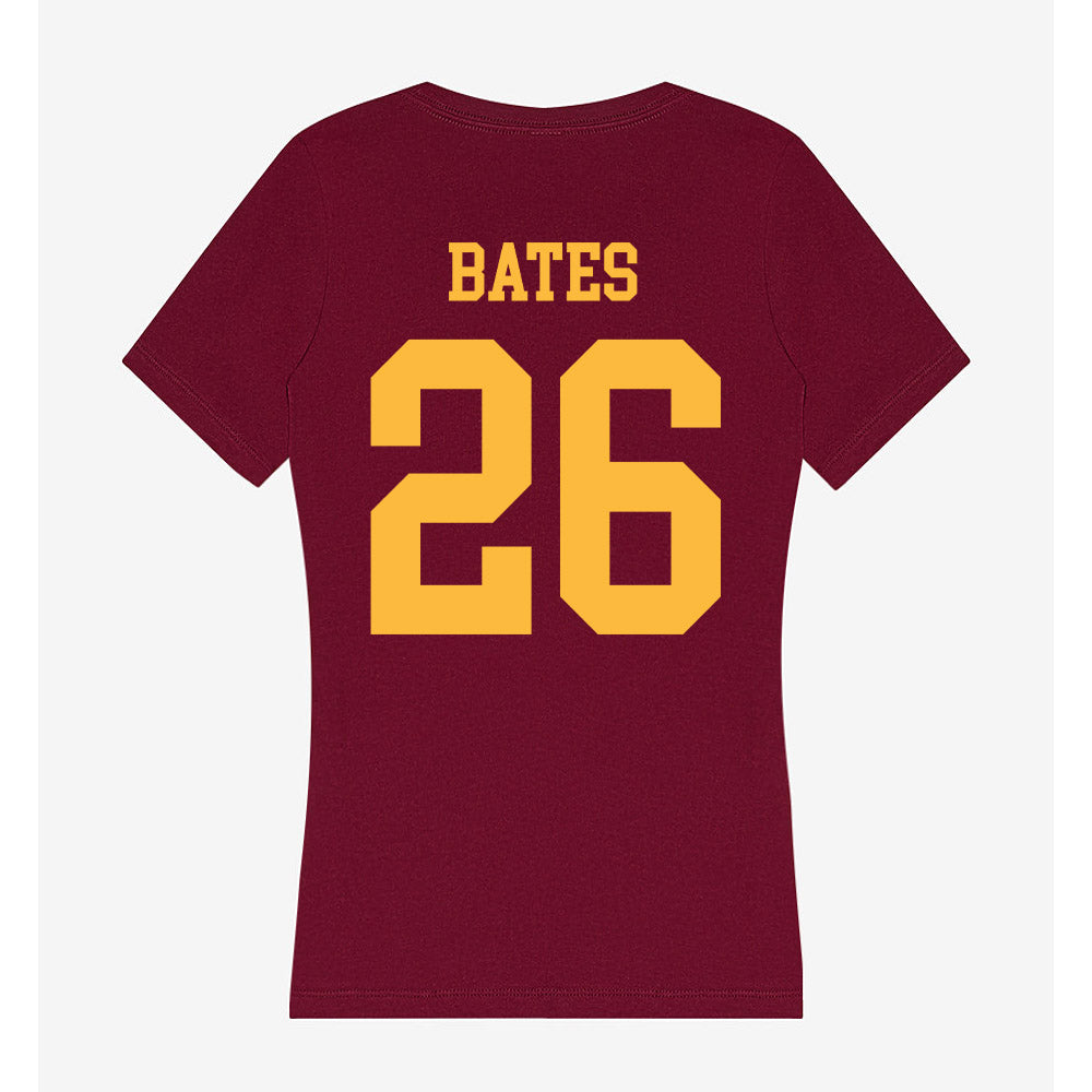 Minnesota - NCAA Football : Zeke Bates - Women's V-Neck T-Shirt-1