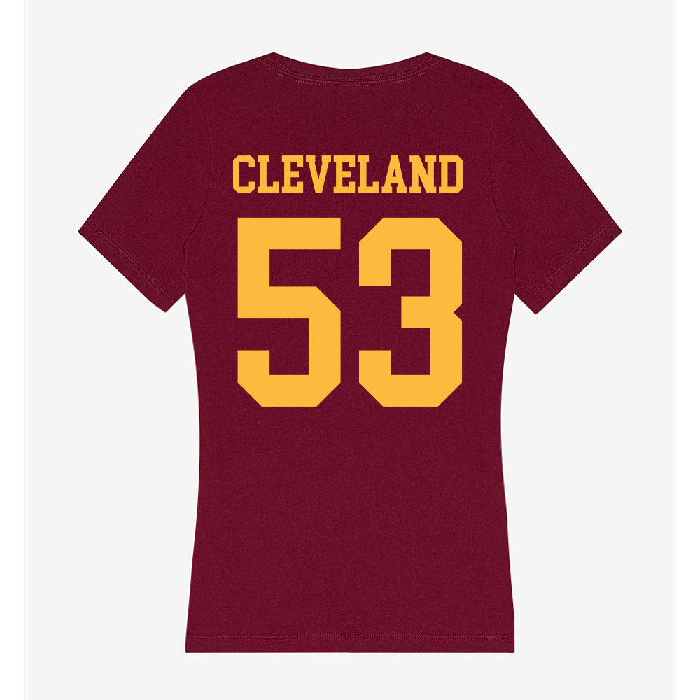 Minnesota - NCAA Football : Nate Cleveland - Women's V-Neck T-Shirt-1
