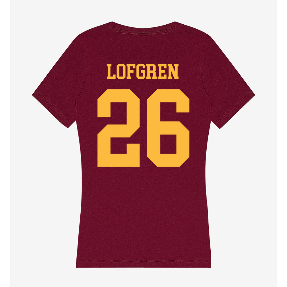 Minnesota - NCAA Men's Ice Hockey : Axel Lofgren - Women's V-Neck T-Shirt-1