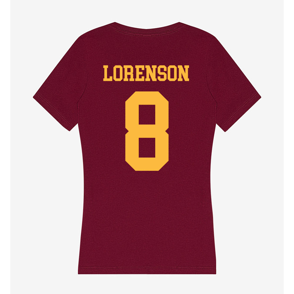 Minnesota - NCAA Men's Basketball : Max Lorenson - Women's V-Neck T-Shirt-1