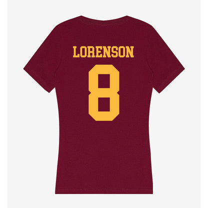 Minnesota - NCAA Men's Basketball : Max Lorenson - Women's V-Neck T-Shirt-1