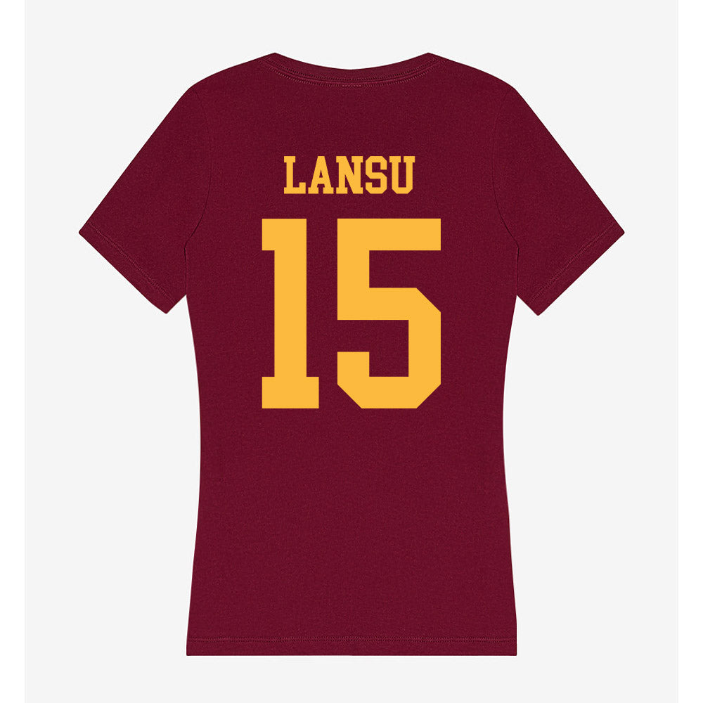 Minnesota - NCAA Football : Owen Lansu - Women's V-Neck T-Shirt-1