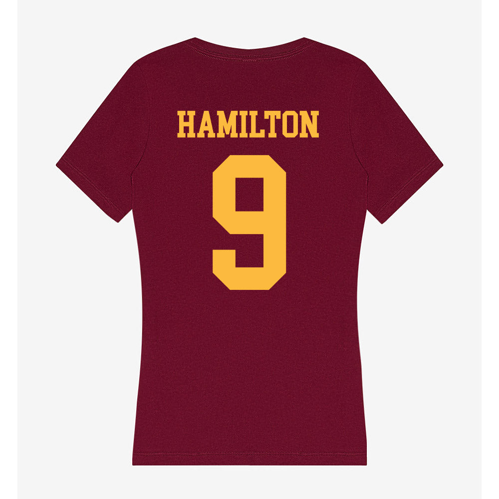 Minnesota - NCAA Baseball : Davis Hamilton - Women's V-Neck T-Shirt-1