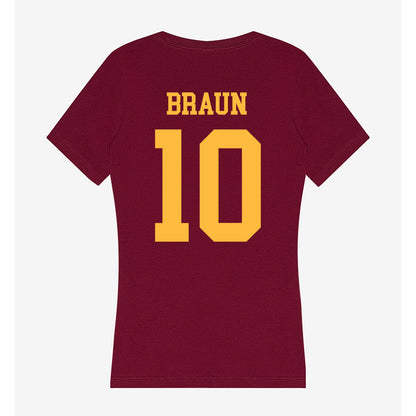 Minnesota - NCAA Women's Basketball : Mara Braun - Women's V-Neck T-Shirt-1
