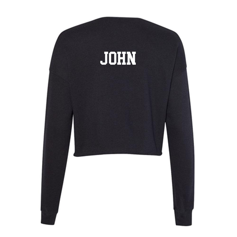 NC State - NCAA Men's Track & Field : Ryan John - Women's Cropped Crew Fleece-1
