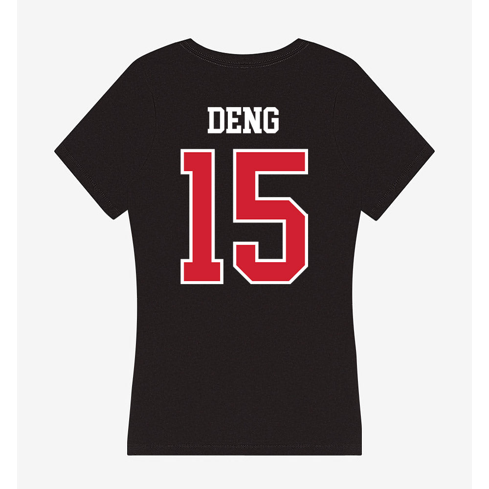 NC State - NCAA Men's Basketball : Jerry Deng - Women's V-Neck T-Shirt-1