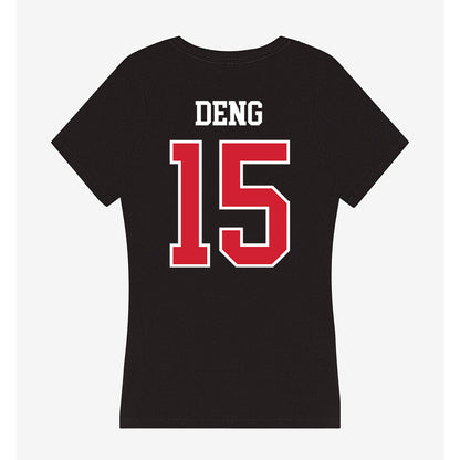 NC State - NCAA Men's Basketball : Jerry Deng - Women's V-Neck T-Shirt-1