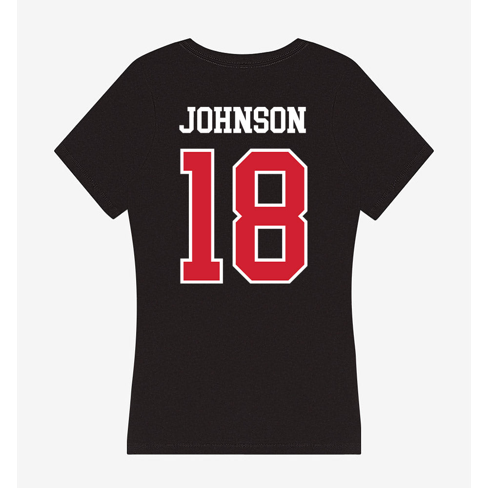 NC State - NCAA Softball : Sarah Johnson - Women's V-Neck T-Shirt-1