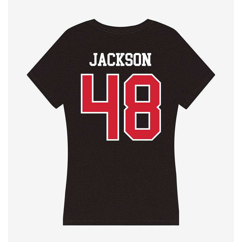 NC State - NCAA Football : Hunter Jackson - Women's V-Neck T-Shirt-1