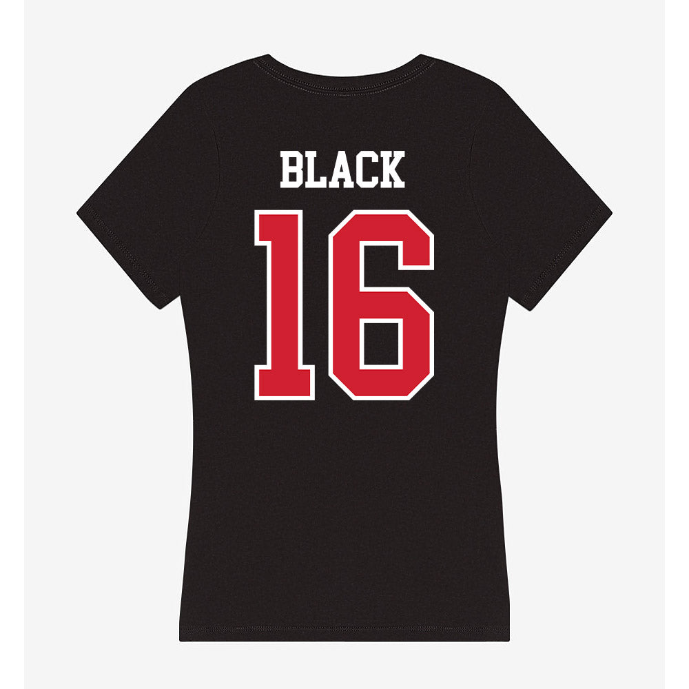 NC State - NCAA Baseball : Collins Black - Women's V-Neck T-Shirt-1