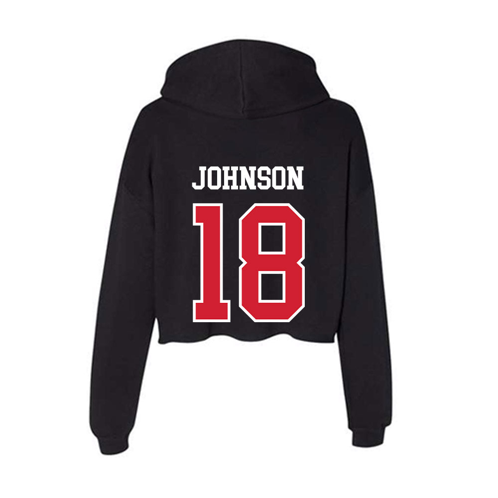 NC State - NCAA Softball : Sarah Johnson - Women's Crop Fleece Hoodie-1