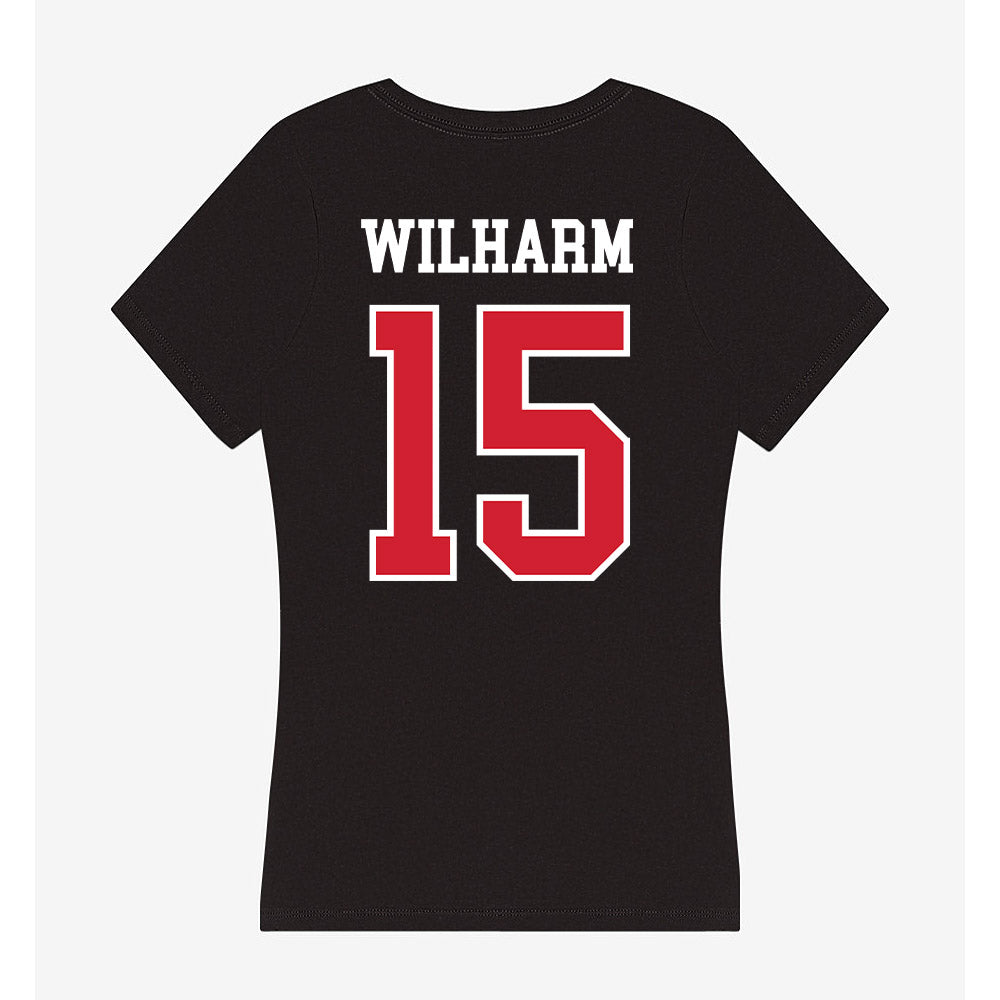 NC State - NCAA Football : Hudson Wilharm - Women's V-Neck T-Shirt-1