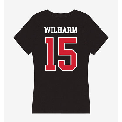 NC State - NCAA Football : Hudson Wilharm - Women's V-Neck T-Shirt-1