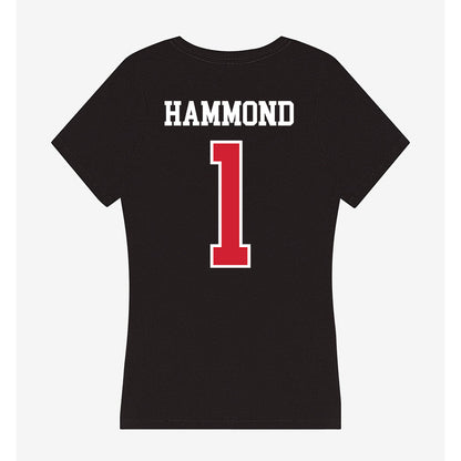 NC State - NCAA Men's Basketball : Christian Hammond - Women's V-Neck T-Shirt-1