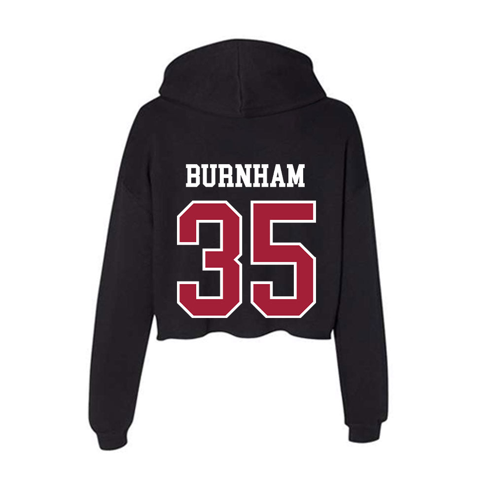 Arkansas - NCAA Baseball : Ty Burnham - Women's Crop Fleece Hooded Sweatshirt-1