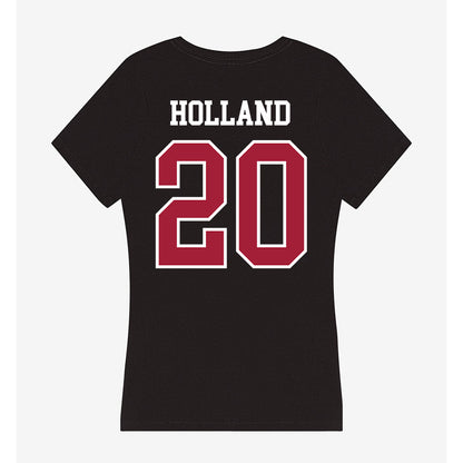Arkansas - NCAA Baseball : Max Holland - Women's V-Neck T-Shirt-1