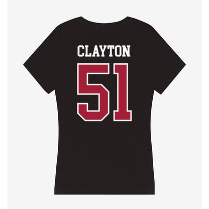 Arkansas - NCAA Football : Carey Clayton - Women's V-Neck T-Shirt-1