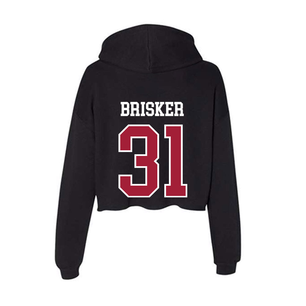 Arkansas - NCAA Football : Blake Brisker - Women's Crop Fleece Hoodie-1